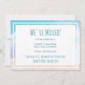 Gone Coastal New Home Wave op het strand Waterverf Aankondiging (Achterkant)