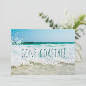 Gone Coastal New Home Wave op het strand Waterverf Aankondiging (Staand voorkant)