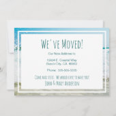 Gone Coastal New Home Wave op het strand Waterverf Aankondiging (Achterkant)