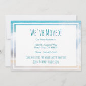 Gone Coastal New Home Wave op het strand Waterverf Aankondiging (Achterkant)