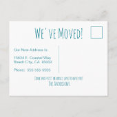 Gone Coastal New Home Wave op het strand Waterverf Aankondigingskaart (Achterkant)