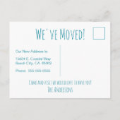 Gone Coastal New Home Wave op het strand Waterverf Aankondigingskaart (Achterkant)