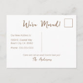 Gone Coastal New Home Wave op het strand Waterverf Aankondigingskaart (Achterkant)