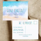 Gone Coastal New Home Wave op het strand Waterverf Aankondigingskaart