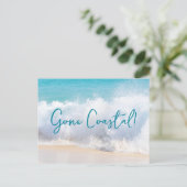 Gone Coastal New Home Wave op het strand Waterverf Aankondigingskaart (Staand voorkant)