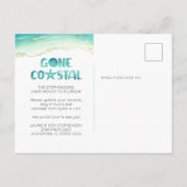 Gone Coastal Waterverf Beach Wave Moving Announce Aankondigingskaart (Achterkant)