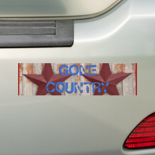 Gone Country Red Star Barn Wall Bumpersticker (Op auto)