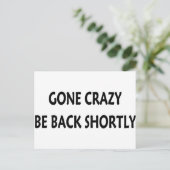 Gone Crazy Briefkaart (Staand voorkant)