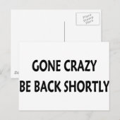 Gone Crazy Briefkaart (Voorkant / Achterkant)