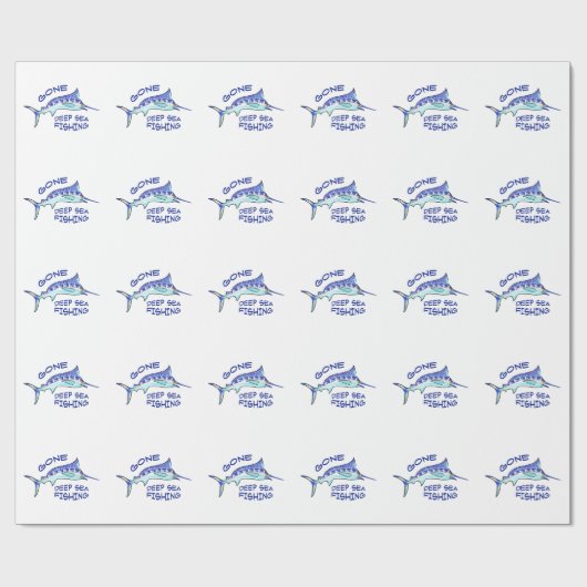 Gone Deep Zee Vist Cadeaupapier (Vlak)