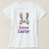 Gone Easter Gaming T-shirt; Pixel Art Bunny Gamer T-shirt (Design voorkant)