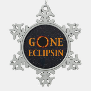 GONE ECLIPSIN-zonnepanelen Tin Sneeuwvlok Ornament