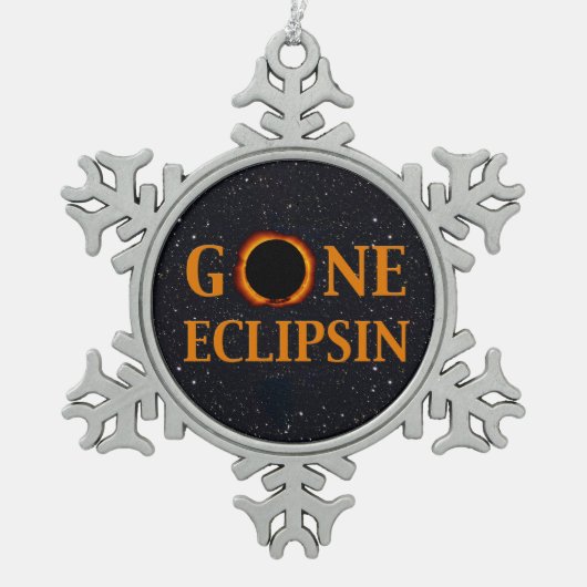 GONE ECLIPSIN-zonnepanelen Tin Sneeuwvlok Ornament (Voorkant)