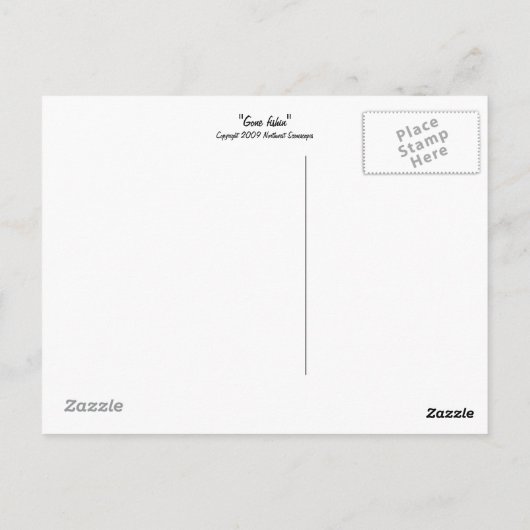 Gone fish" briefkaart (Achterkant)