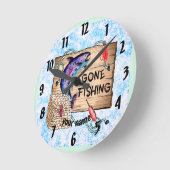 Gone fish Clock Ronde Klok (Hoek)