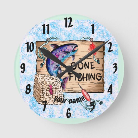 Gone fish Clock Ronde Klok (Voorkant)