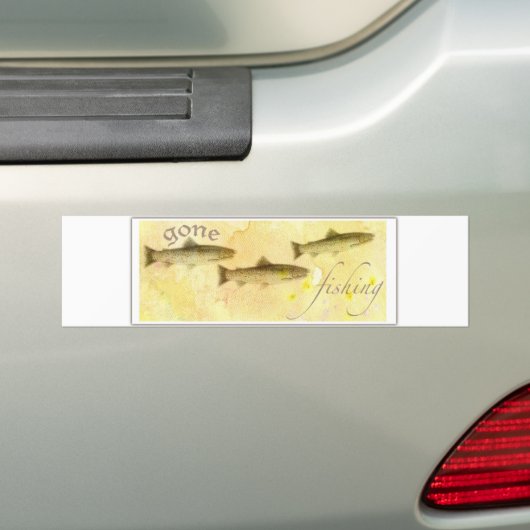 GONE FISHER TROUT BUMPERSTICKER (Op auto)