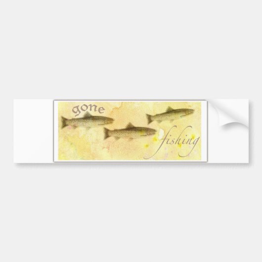 GONE FISHER TROUT BUMPERSTICKER (Voorkant)