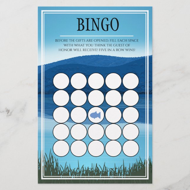 Gone Fishin' Baby shower Bingo (Voorkant)