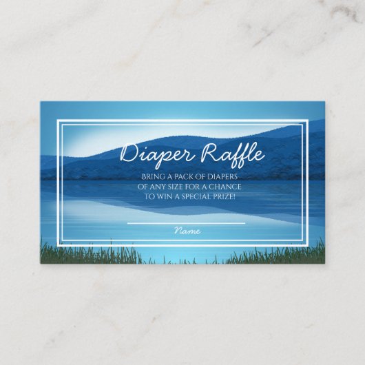 Gone Fishin' Baby shower Diaper Raffle Informatiekaartje (Voorkant)