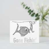 Gone Fishin' Funny Briefkaart (Staand voorkant)