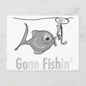 Gone Fishin' Funny Briefkaart (Voorkant)