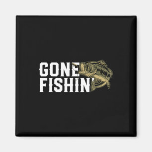Gone Fishin Funny Largemouth B Gevist cadeau voor  Magneet