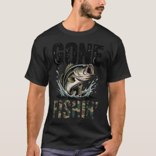 Gone Fishin Large Mouth Bass Springt Uit Water  T-shirt