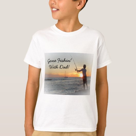 Gone Fishin" met papa Kinder Shirt (Voorkant)