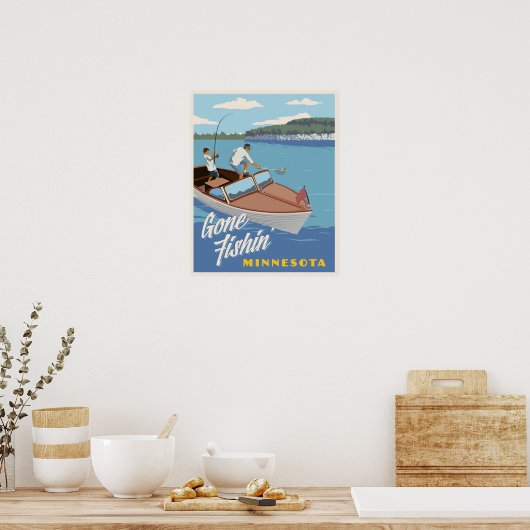 Gone Fishin Poster (Keuken)