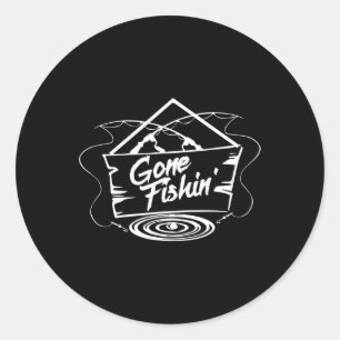 Gone Fishin' Shirt Vist liefhebbers of visser GIF Ronde Sticker