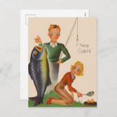  Gone Fishin Vist leuke Catch lingo Retro Feestdagenkaart (Voorkant / Achterkant)