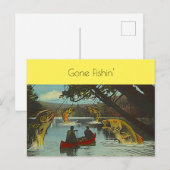  Gone Fishin Vist Overdrijving Fun PC Feestdagenkaart (Voorkant / Achterkant)