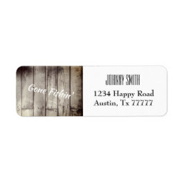 Gone Fishin' Wooden Plank  Etiket