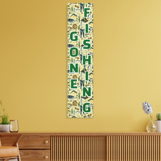 Gone Fishing Fishing Gear Home Business Canvas Afdruk (Insitu (Woonkamer))