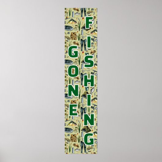 Gone Fishing Fishing Gear Home Business Poster (Voorkant)