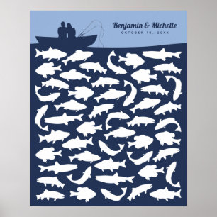Gone Fishing Gastboek Poster - 50 handtekeningen