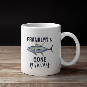 Gone Fishing Moderne Visser Tonijn Vis Oceaan Koffiemok