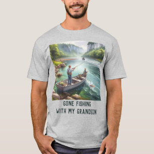 Gone Fishing Opa AI-kunst Basic T-Shirt