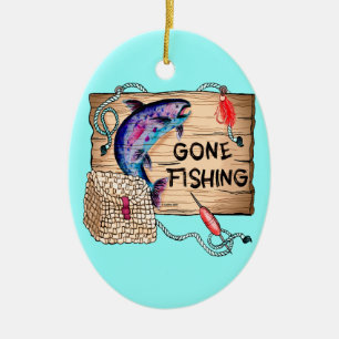 Gone Fishing ovale ornament