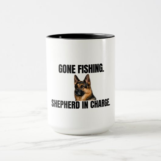 Gone Fishing. Shepherd in Charge. Mug Mok (Midden)