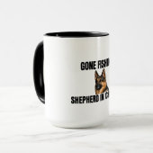 Gone Fishing. Shepherd in Charge. Mug Mok (Voorkant links)