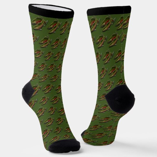 Gone Fishing Socks Coho Zalm Kunst Sokken (Gebogen)