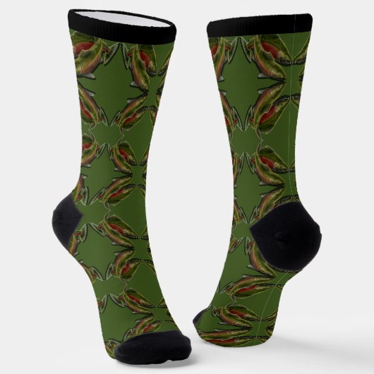 Gone Fishing Socks Coho Zalm Kunst Sokken (Gebogen)