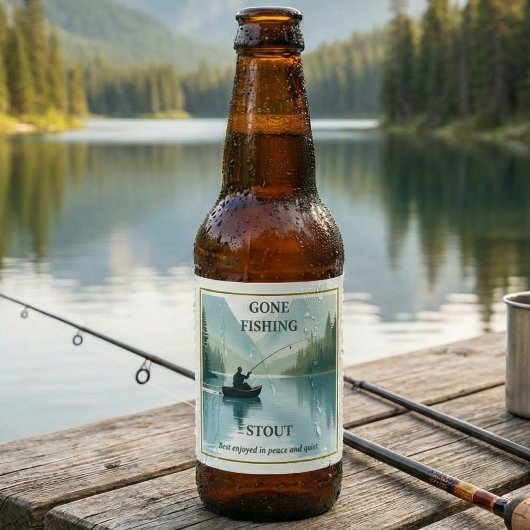 Gone Fishing Stout Bierlabel Bier Etiket
