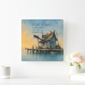 Gone Fishing Whimsical Kust Klok (Huis)