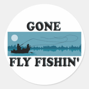 Gone Fly Fishin'' Ronde Sticker