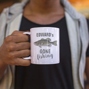 Gone Gevist Bass Fish Moderne Fisherman Cute Koffiemok