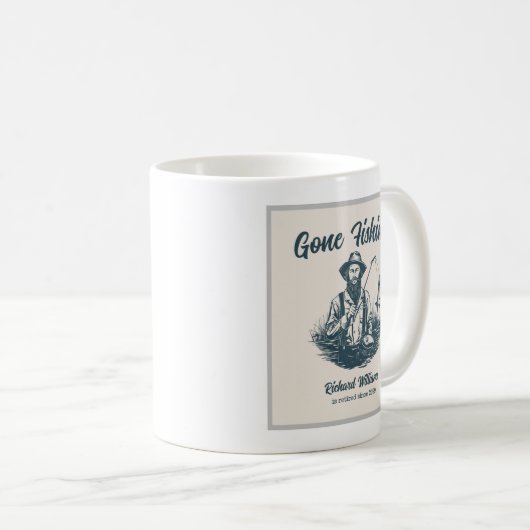 Gone Gevist gepensioneerde visser  Gift Koffiemok (Voorkant rechts)