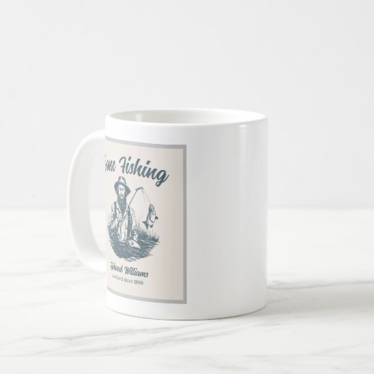 Gone Gevist gepensioneerde visser  Gift Koffiemok (Voorkant links)